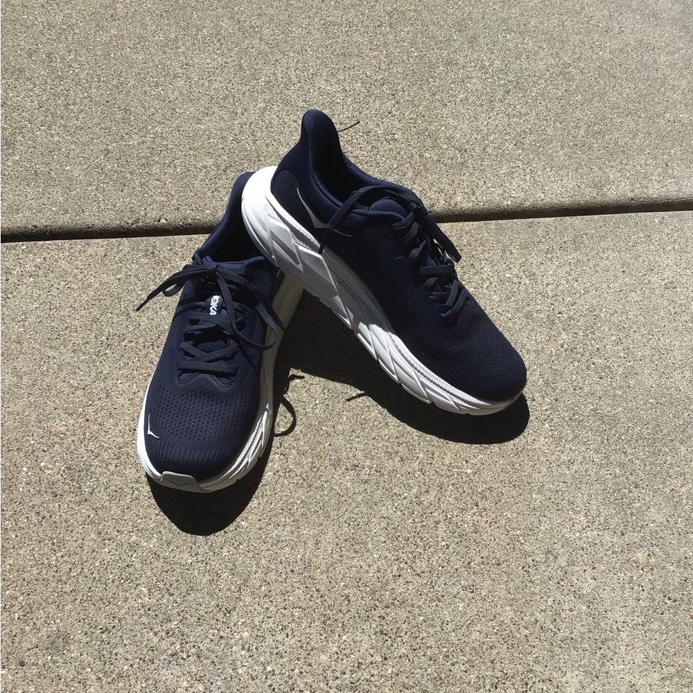 Hoka One One Men's Navy Blue and White Athletic Running Shoes